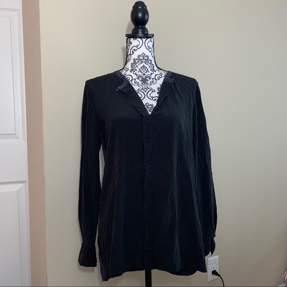 TORY BURCH Navy Silk Blouse